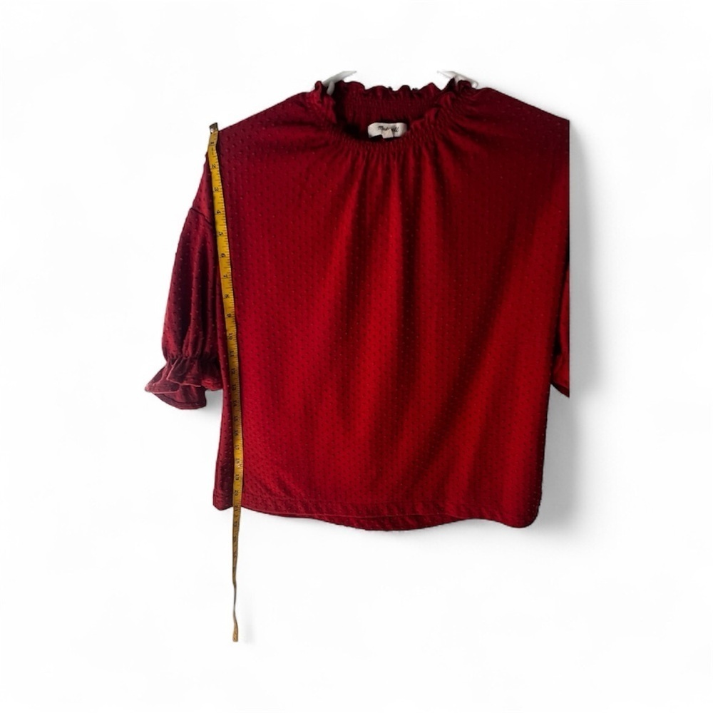 Madewell Red Textured Blouse - Picture 3 of 6
